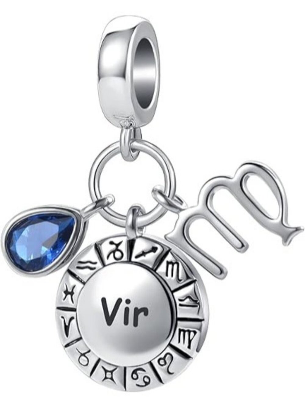 Virgo Zodiac Sign Charm Teardrop Birthstone Bead for Pandora Bracelet